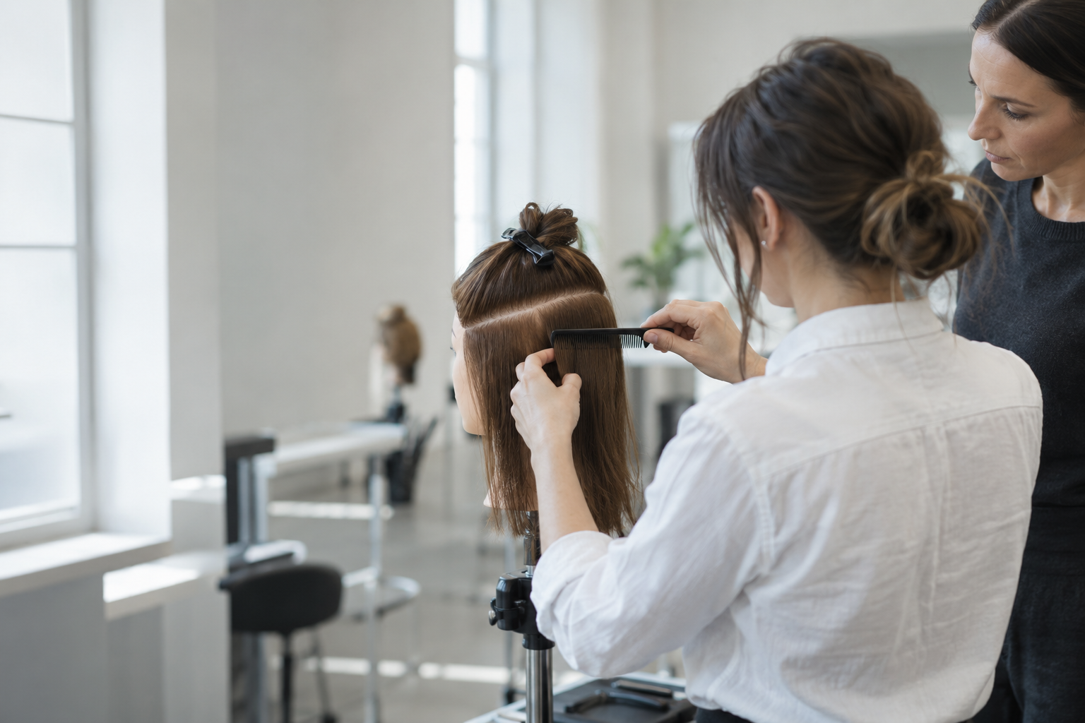 Apprentissage du sectionnement en coiffure