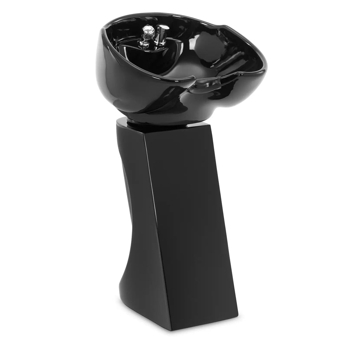 Bac à shampoing — Colonne, céramique noire — vue du produit sur fond blanc